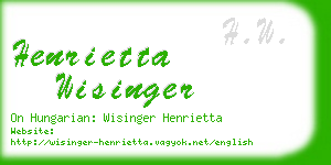 henrietta wisinger business card